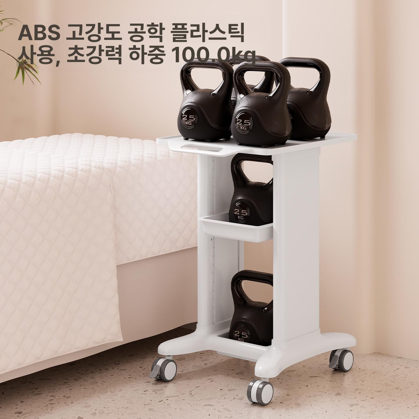 미용 카트 웨건 피부샵 베이지 다용도 랙 살롱 피부과 뷰티샵 미용실 뷰티 트롤리 - 상세 이미지 3