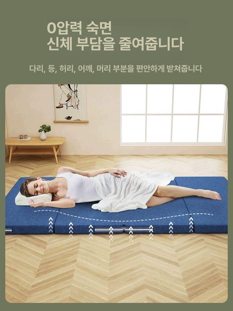 접이식 매트리스 토퍼매트리스 미니싱글 탄탄한 원룸 거실 허리에좋은 단단한 매트릭스 미디엄 - 상세 이미지 3