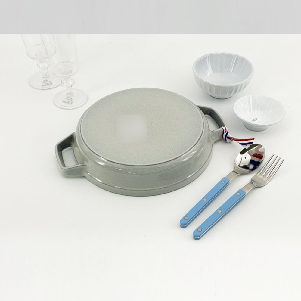 스타우브 STAUB 투핸들 원형팬 24cm 화이트트러플 1457924107-B 프랑스 B품 이미지 6