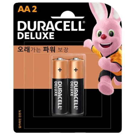 성심샵 듀라셀 디럭스 알카라인 건전지AA 2입 충전지 배터리 사무용품