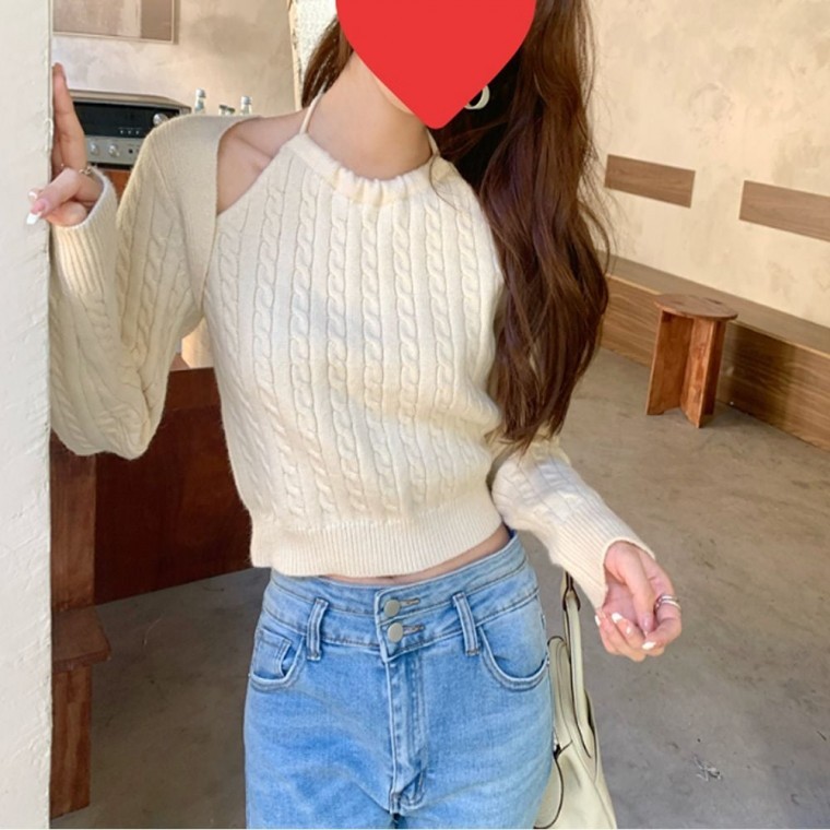 지니몰 여리핏 홀터넥 일체 레이어드 여름 니트 볼레로 여자 - 상품 이미지