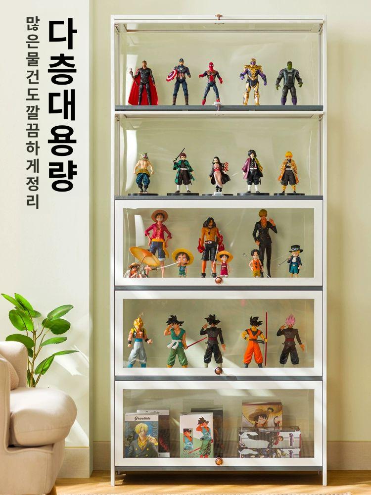 피규어장식장 아크릴 투명 수납 조명 프라모델 대형 조립형 피규어케이스 진열장 박스 - 상세 이미지 5