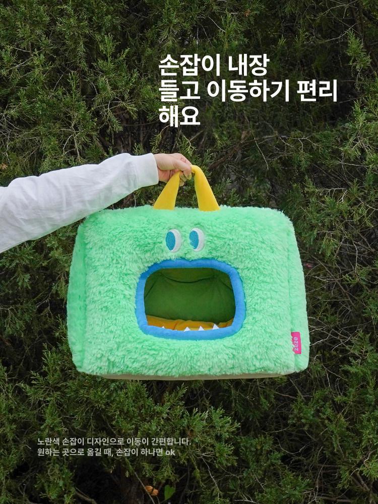 숨숨집 캣 하우스 고양이 강아지 반려동물 푹신하고 포근한 따뜻한 패브릭 아늑한 스툴 보조 그린 이빨이 있는 6kg 이하 고양이용 - 상세 이미지 5