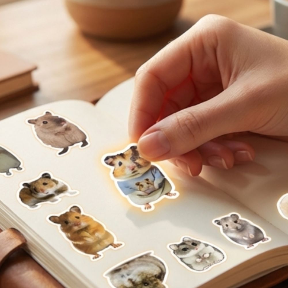 귀여운 햄스터스티커 60pcs 핸드폰 노트북 캐리어 일러스트 캐릭터 - 상세 이미지 5