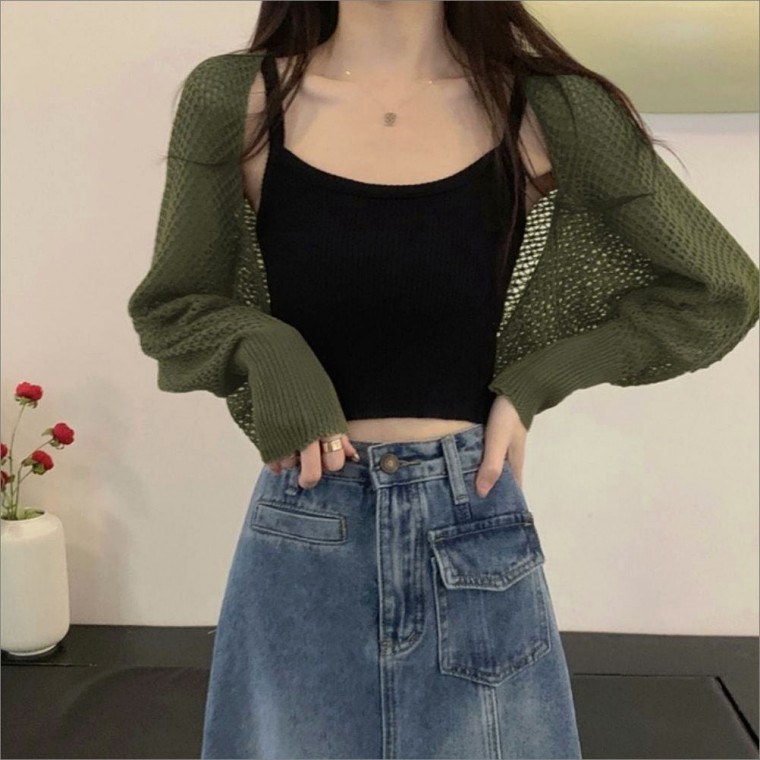 지니몰 볼레로 여름가디건 그물가디건 시스루 니트망사 여성 - 상품 이미지