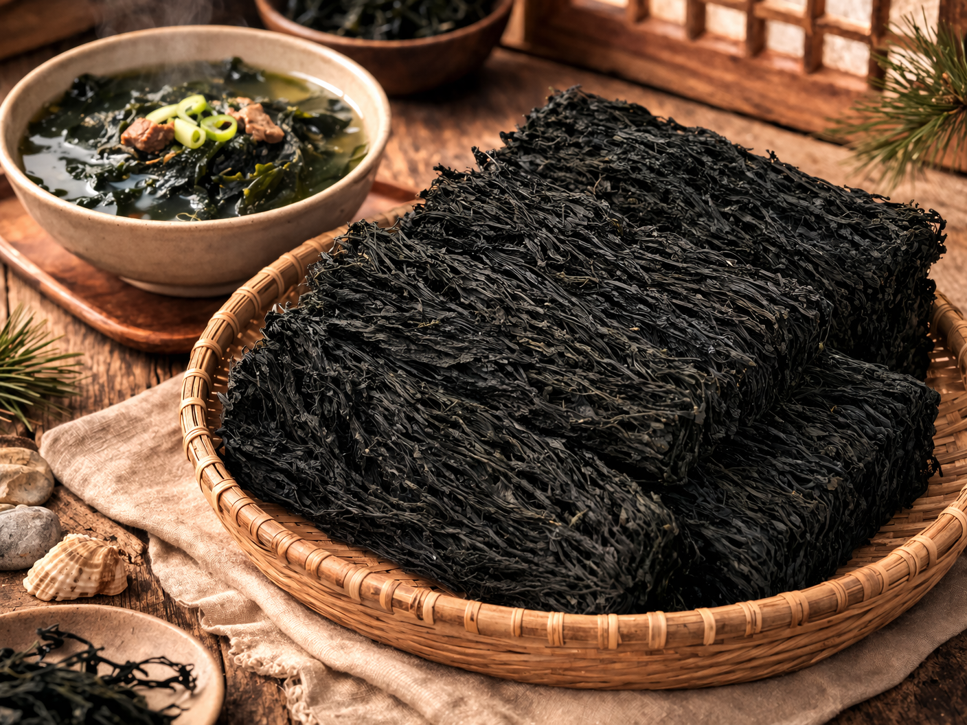 (마른총각) 국내산 완도 돌각 자연산 산모용 마른미역 110g, 1개 - 상품 이미지