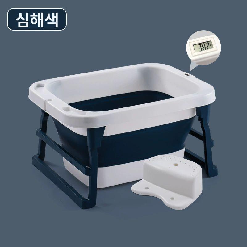 접이식 강아지 욕조 튼튼한 PP 실리콘 소재 견고한 스탠드 애견 스파 고양이 수영장 레몬옐로우 78x57x43cm - 상세 이미지 4