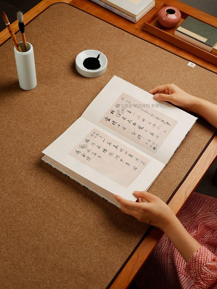 명품 서예깔판 붓글씨 70cm 매트 휴대용 동양화 깔개 60 커피색 50x70cm - 상세 이미지 3