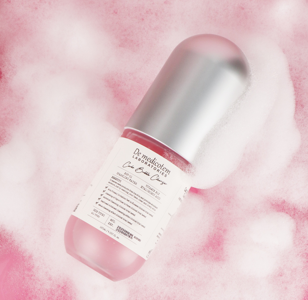 더메디코템 카보 버블 클렌저 시카 PDRN 펩타이드 약산성 클렌징폼 120ml, 2개 - 상세 이미지 5