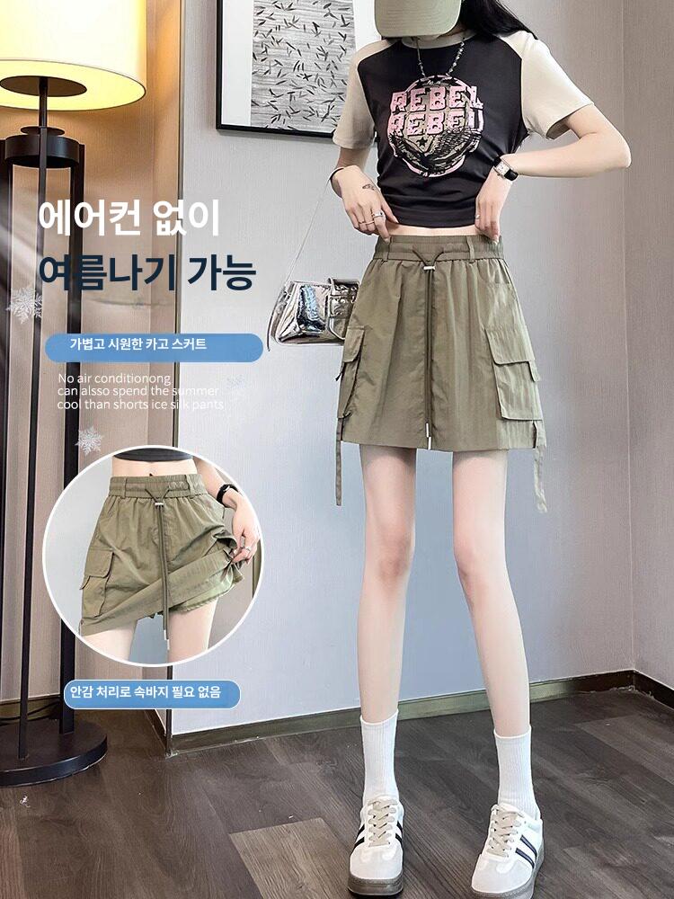 고급스러운 치마바지 방 패션 루즈핏 의류 감각적인 얇은 퍼프 주름면 사우나 - 상세 이미지 3