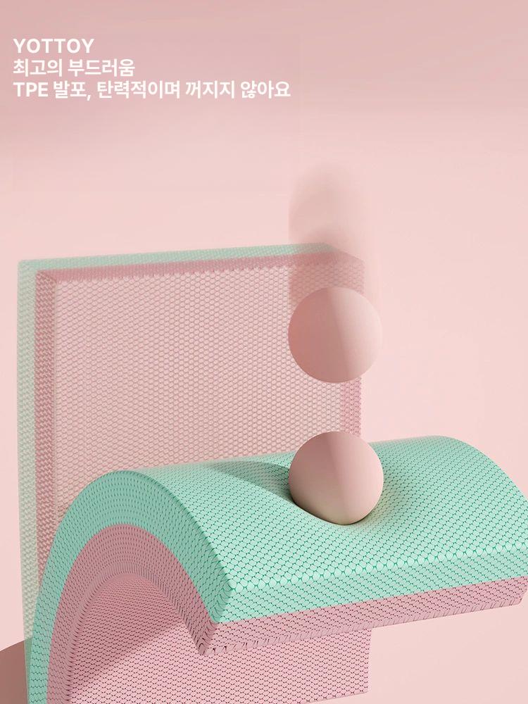 밸런스 요가매트 팔꿈치 최고급 NBR 소재 6CM 두께 뛰어난 충격흡수 플랭크 무릎보호 소형 30x20x5cm 블루핑크 50x40cm 6cm - 상세 이미지 3
