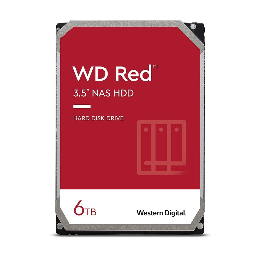 웨스턴 디지털 6TB WD 레드 NAS 내장 하드 드라이브 HDD - 5400RPM, SATA 6Gb/s, SMR, 256MB 캐시, 3.5인치 WD60EFAX - 상품 이미지