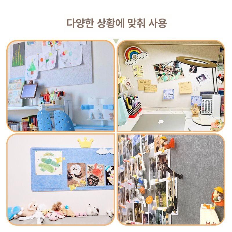학원 게시판 펠트보드 공지 사무실 부착식 알림판 메모 카키 60x120cm - 상세 이미지 5
