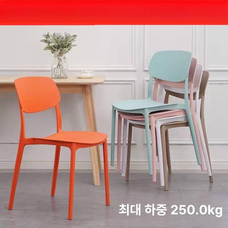 포인트 디자인 플라스틱 식당 북유럽 사출 의자 연녹색 소형 3kg 4인 이상 - 상세 이미지 2