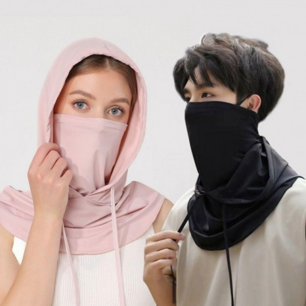 넥워머 쿨링 스카프 후드 마스크 자전거 라이딩용 헬멧 호환형 UV 차단 마스크 - 상품 이미지