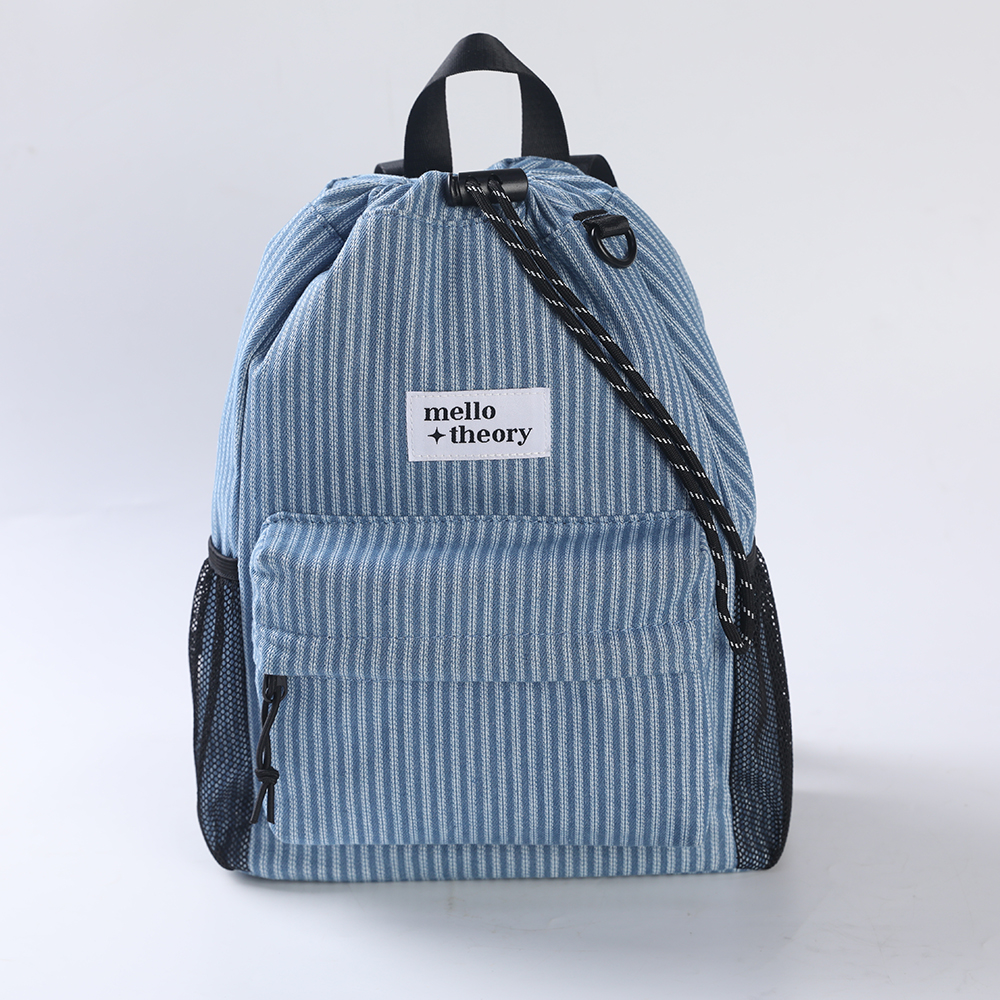 JOY STRING MINI BACKPACK -데님 스트라이프 조이 스트링 미니백팩 이미지 2