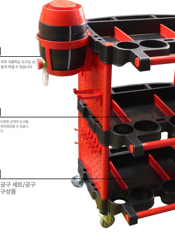 이동식 플라스틱 세차장 복원샵 정비소 공구 카트 용기 다기능 의자 양동이 대형 - 상세 이미지 4