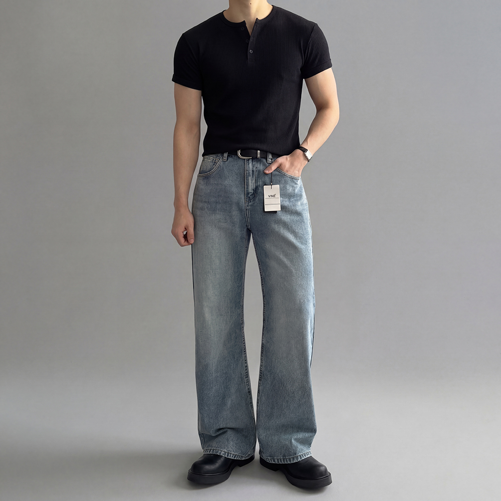 남자부츠컷청바지 남자플레어진 플레어핏 - 상세 이미지 3