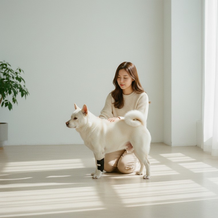 강아지 보호대 슬개골 탈구 예방 고정용 깁스 밴드 1P - 상품 이미지