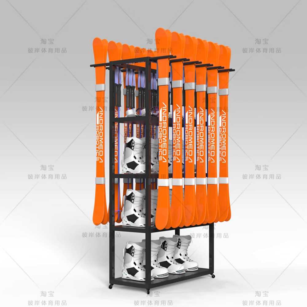 스키 장비 거치대 신발 보드 용 디스플레이 보관 진열대 130x40x180 - 상세 이미지 4