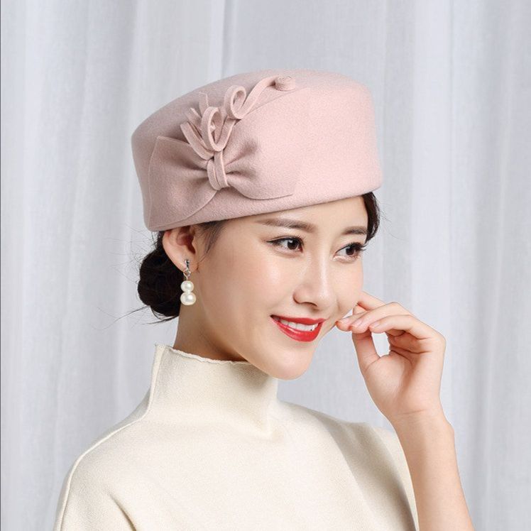 베레모 여성 울 모자 정장용 예복 하객룩 필박스햇 칵테일햇 장식 - 상품 이미지