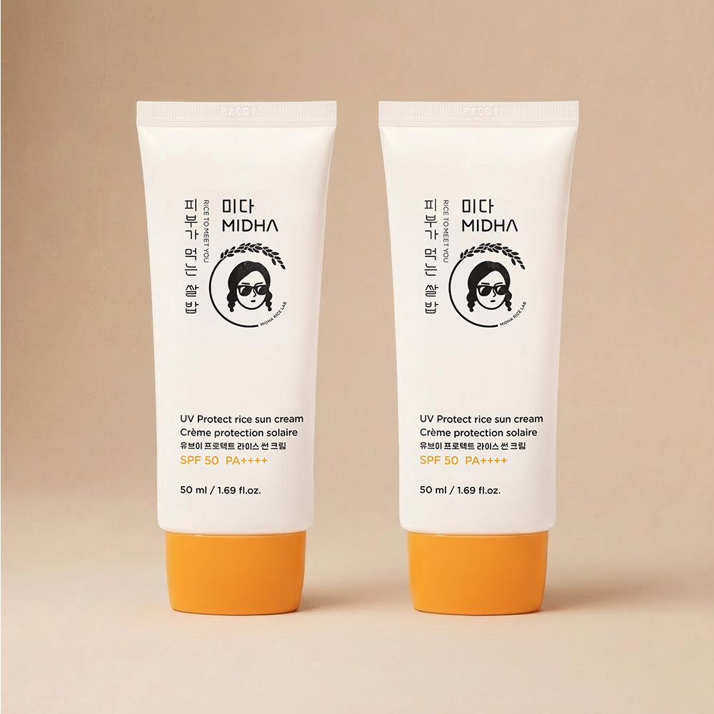 미다 UV 프로텍트 라이스 선크림 SPF50+ PA++++ 50ml 더블 기획 - 상품 이미지