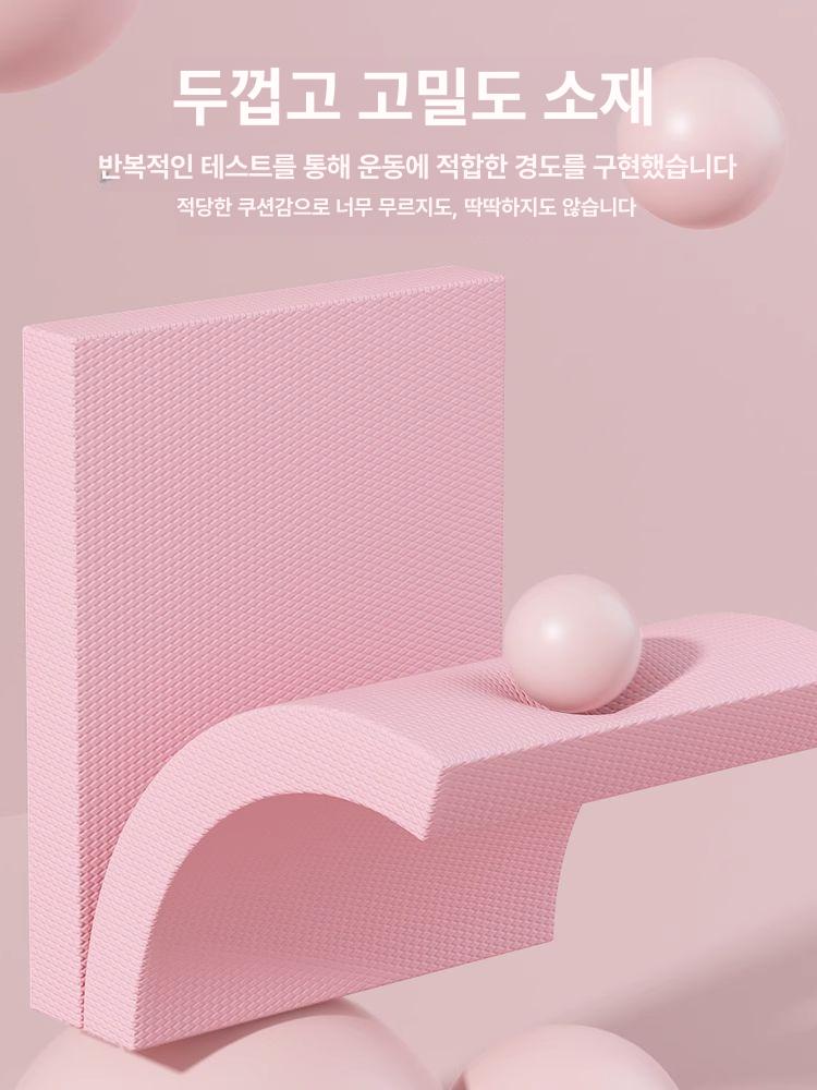 튼튼한 운동 매트 소음 요가 헬스 필라테스 홈트 패드 중형 [체리블라썸핑크] 40x33x5cm - 상세 이미지 5