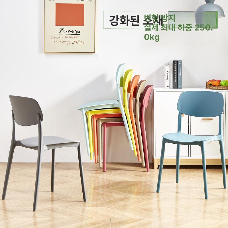 포인트 디자인 플라스틱 식당 북유럽 사출 의자 연녹색 소형 3kg 4인 이상 - 상세 이미지 5