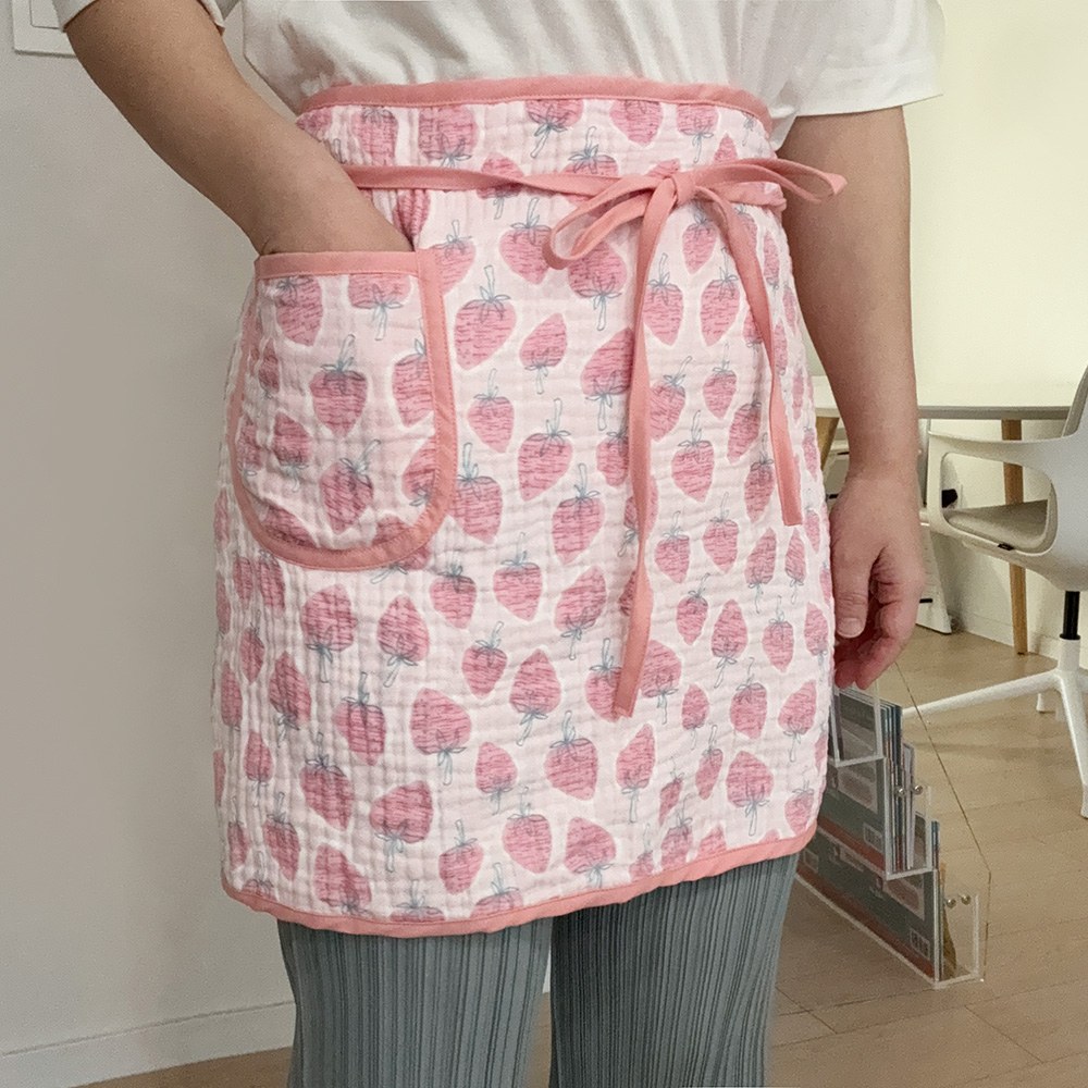 국내제작 주방 허리 앞치마 양면 4중 원피스 앞치마 거즈 행주 요루 린넨 카페