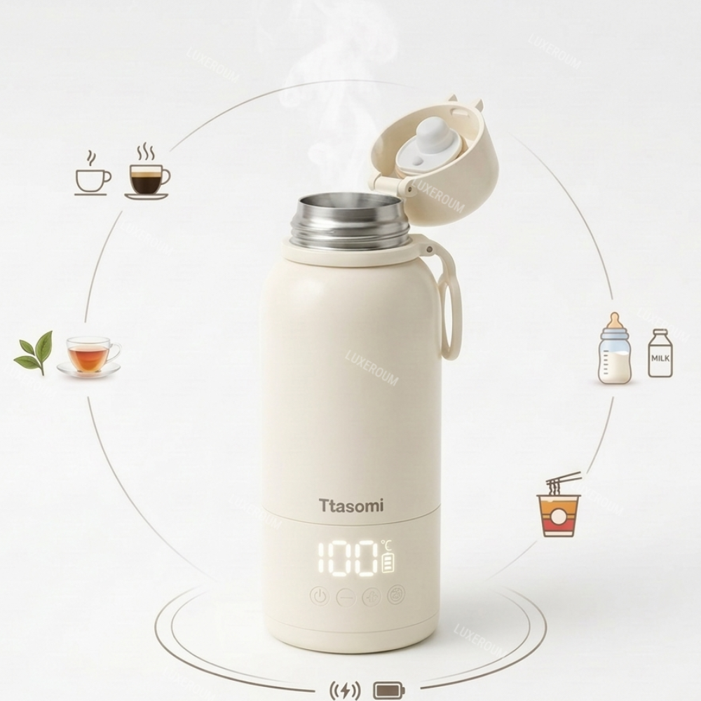 따소미 무선 가열 텀블러 500ml 충전식 휴대용 전기포트 - 상품 이미지