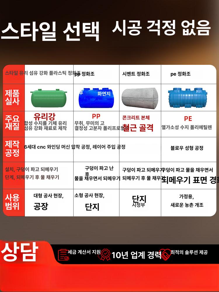 정화조 5인용 frp 배수 오수 pe 간이 농촌 농막 2m3 유리섬유 - 상세 이미지 5