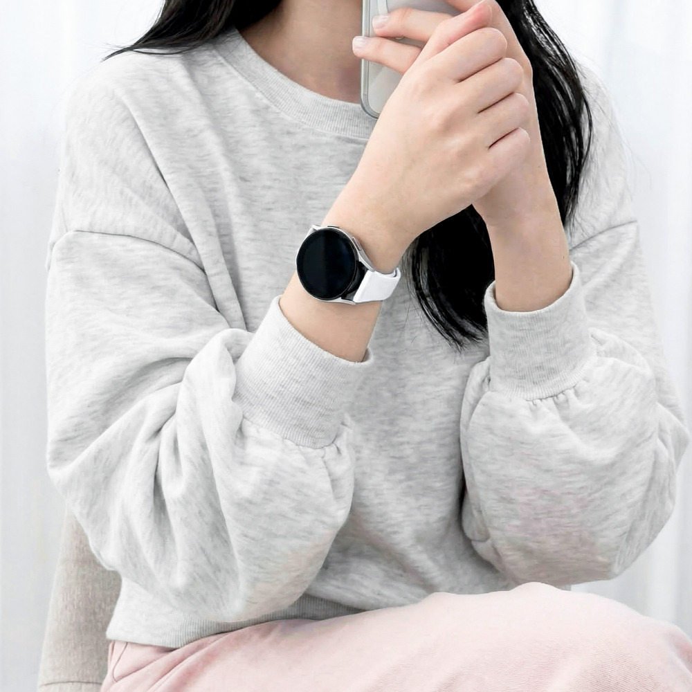 갤럭시워치 7 8 스트랩 단추버클 실리콘 갤워치 6 5 4 클래식 프로 밴드 슬림 시계줄 - 상세 이미지 2