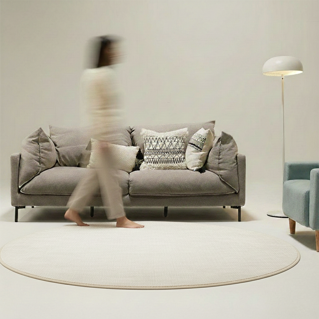 호이데코 먼지없는 보카시 사계절 물세탁 아이방 거실 대형 러그 95cm