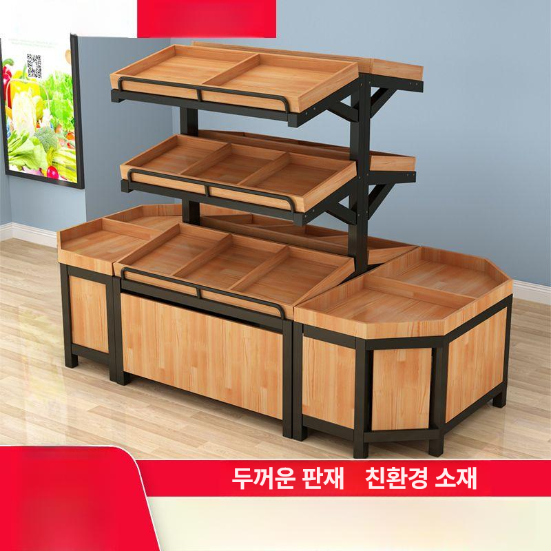 빵 진열대 베이커리 선반 과일 과자 쿠키 매대 카페 디스플레이 업소용 원목 계단식 빵집 - 상세 이미지 2