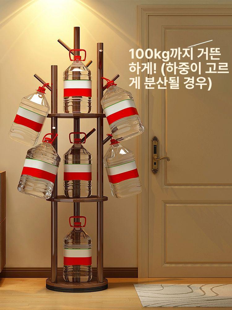 침실 현관 원목 옷걸이 간이 스탠드형 우드 행거대 사무실 코트 랙 하이 월넛 - 상세 이미지 4