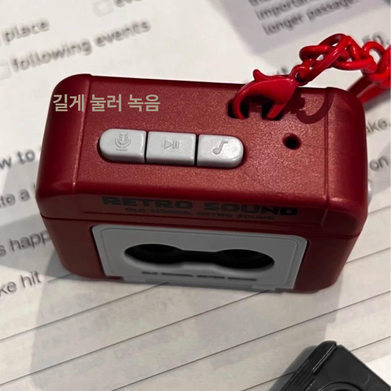 플레이어 미니카세트 레트로 녹음기 휴대용 감성 테이프 레드 - 상세 이미지 2