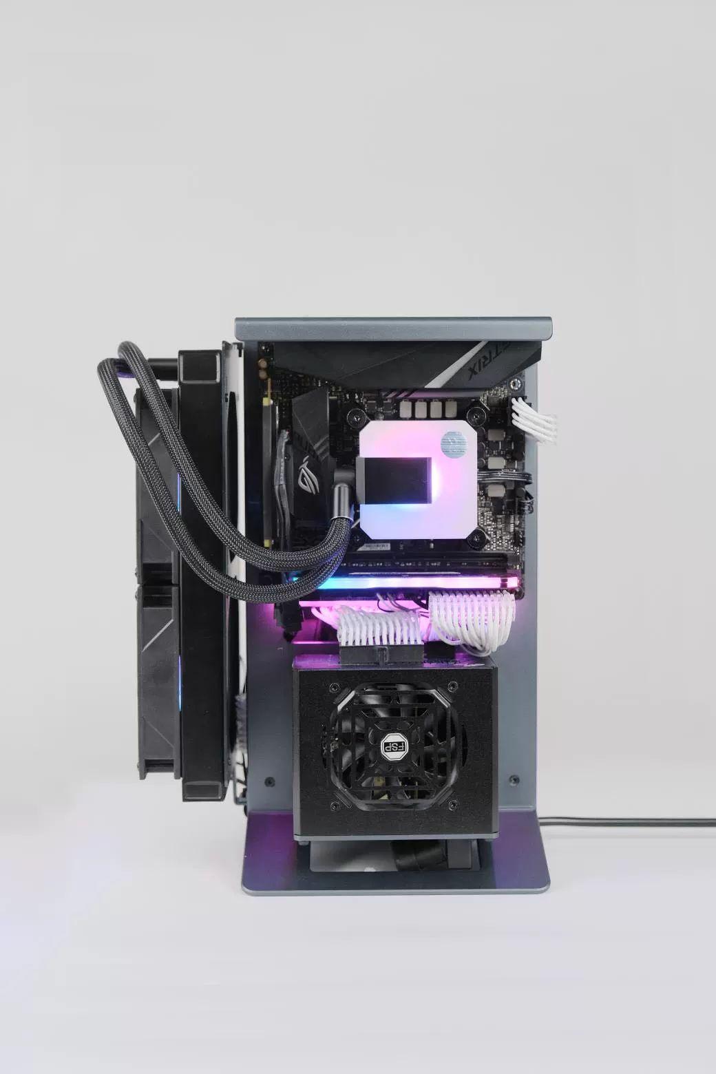 PC 오픈케이스 컴퓨터 스탠드 DIY 다크그레이 일체형 블랙 240AIO - 상품 이미지