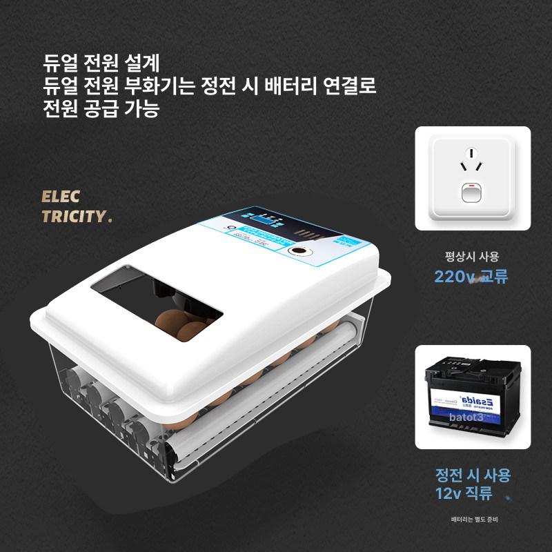 병아리부화기 메추라기 계란 알 24구 자동 닭 [온도 표시] 16알 단일 전원 - 상세 이미지 4