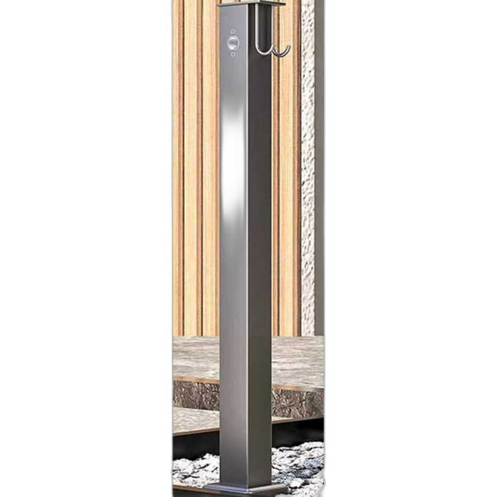 야외 부동수전 스탠드 안뜰 정원 용 스텐 기둥 물 유입구 60cm 측면 - 상품 이미지