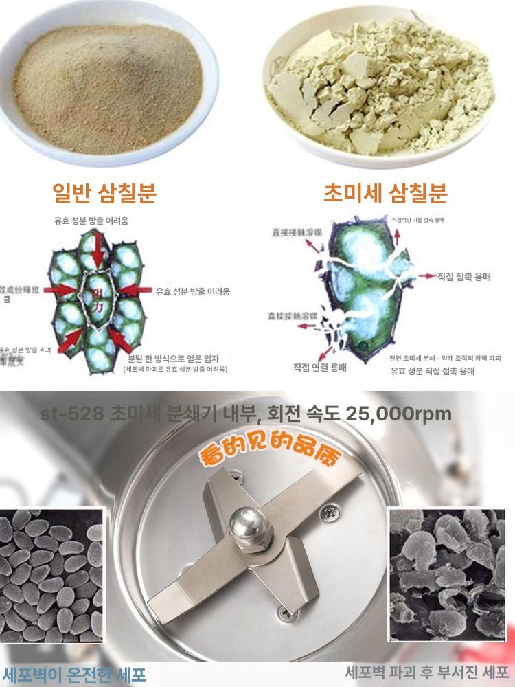 초미세 분쇄기 공냉식 수냉식 한약재 미립자 분말 파쇄 [2.5Kw고출력+스테인리스챔버] 공냉 초미세 - 상세 이미지 3