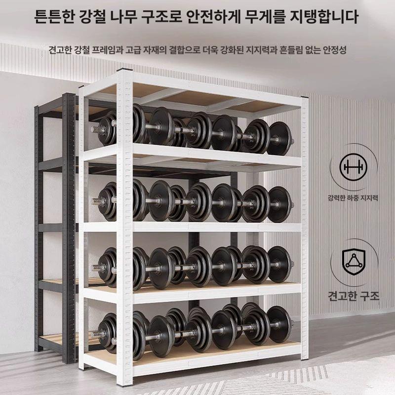 무볼트 앵글선반 다용도 수납시스템 조립식 철제선반 4칸 높이 198cm 길이 80x40cm - 상세 이미지 2