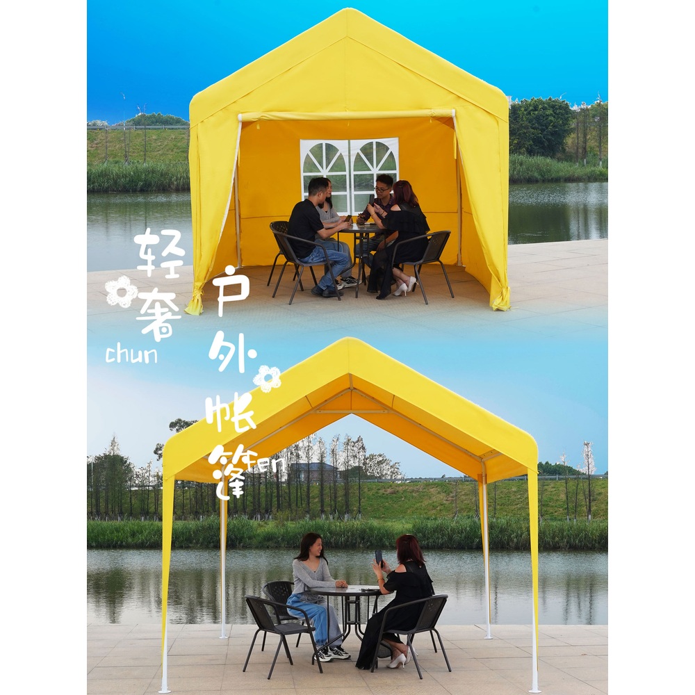 야외 간이쉘터 농막 대형 천막 방수 캠핑 텐트 행사용 창고 휴식 공간용 현장그늘막 - 상세 이미지 3