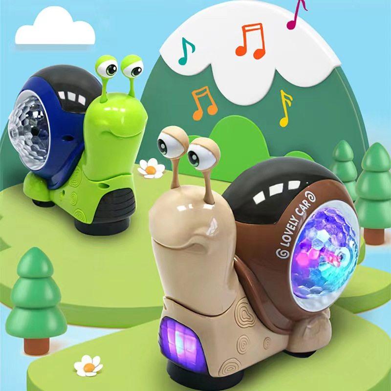 반짝반짝 리듬타는 달팽이 강아지 전동 꿈틀꿈틀 브라운 표준 배터리 - 상품 이미지