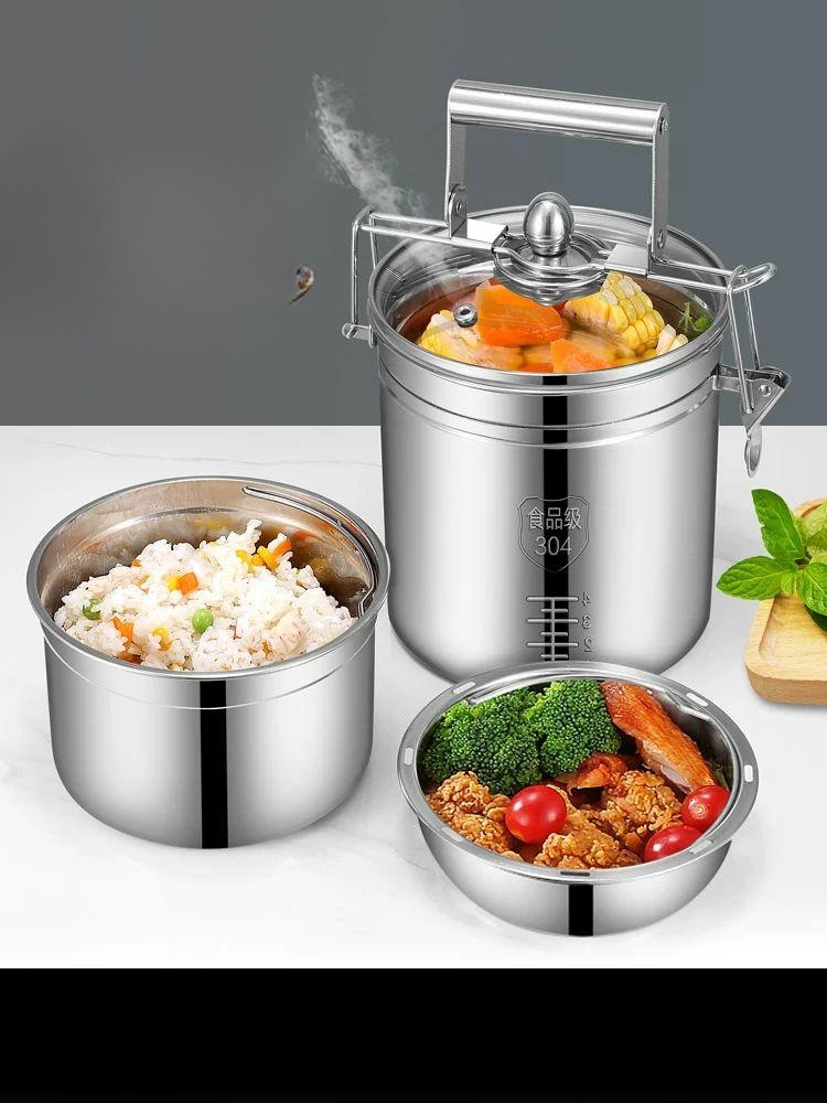 발열도시락 원형 스테인리스 1.올스틸120g70g각2팩 120g 70g 각 2팩 - 상품 이미지