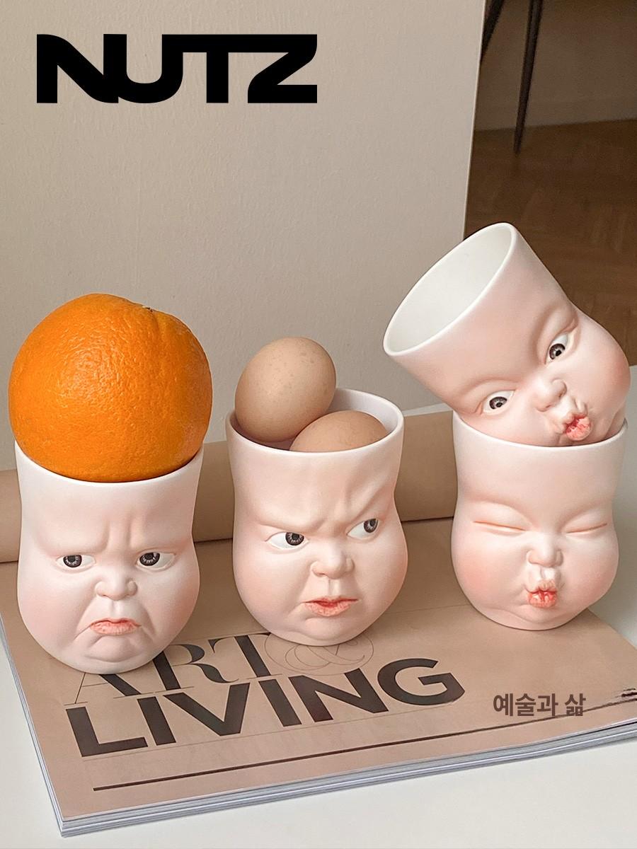 짖궂은 얼굴 표정 선물 생일 머그 세라믹 커피 컵 장식 [컵 세트] 글로시 커버 - 상세 이미지 4