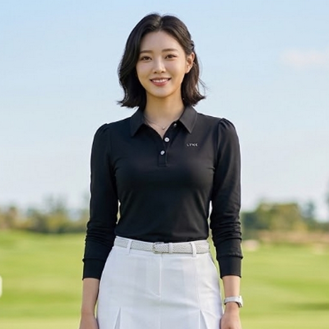 링스 골프 여성 봄 심플한 라운딩 캐주얼 필드룩 카라 티셔츠 - 상품 이미지