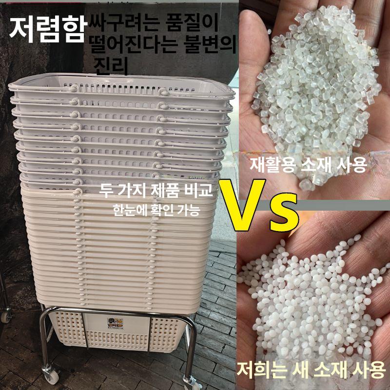 마트바구니 캐리어 보관대 이동식 장 바구니 거치대 소형 정리 진열대 바구니 선반 막이 슈퍼마켓 매대 - 상세 이미지 3