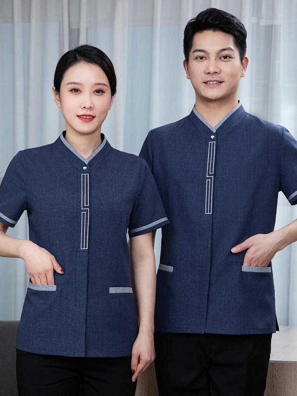 미화복 청소유니폼 여사님 청소부 작업복 미화원 아줌마 연회색 단품 L - 상세 이미지 2