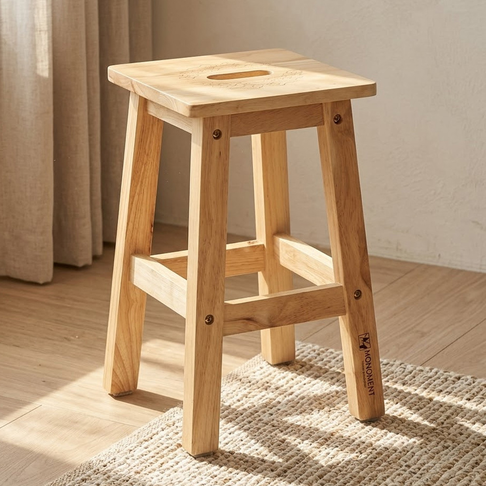 UH 원목 사각스툴 화분 화장대 스탠딩 식탁 보조의자