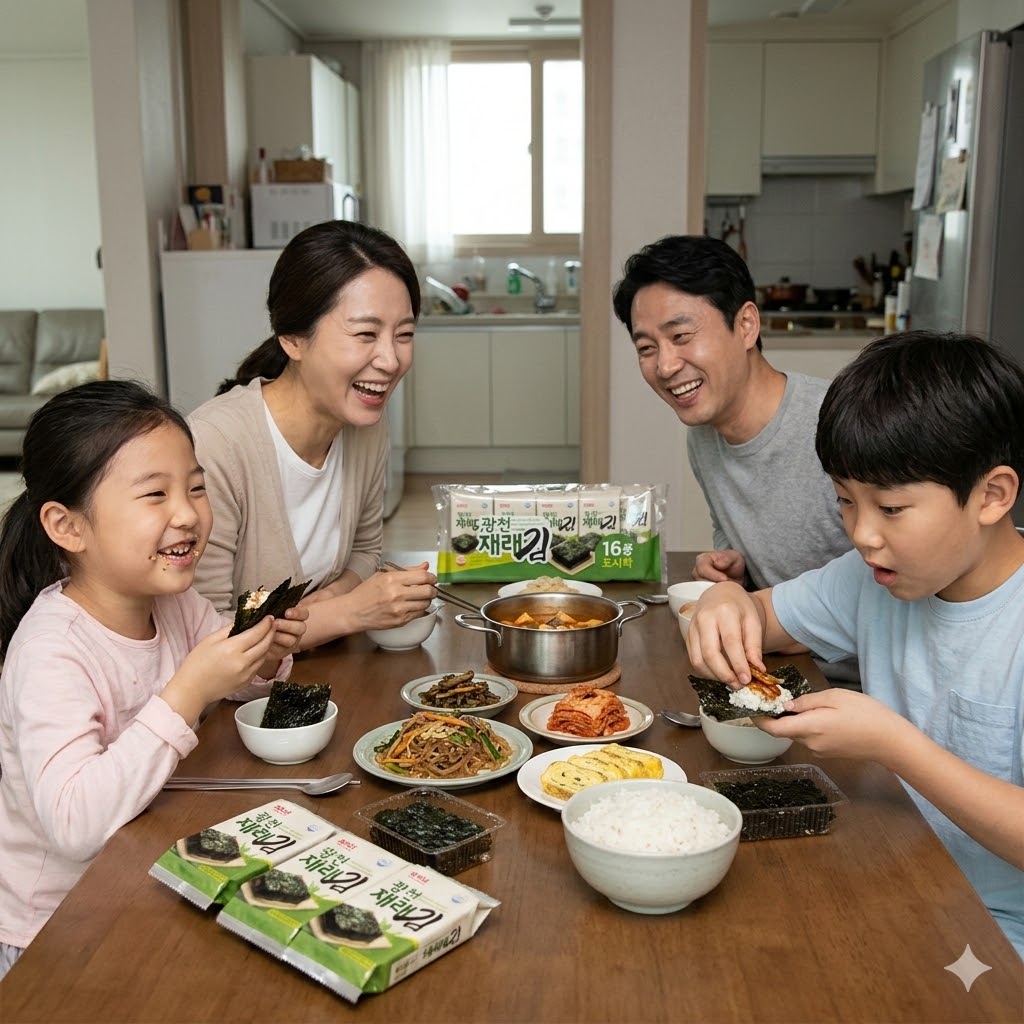 삼육김 광천재래김 4g 128개 1박스 도시락 식탁 파래 가정용 업소 식당식자재 도매가 이미지 6